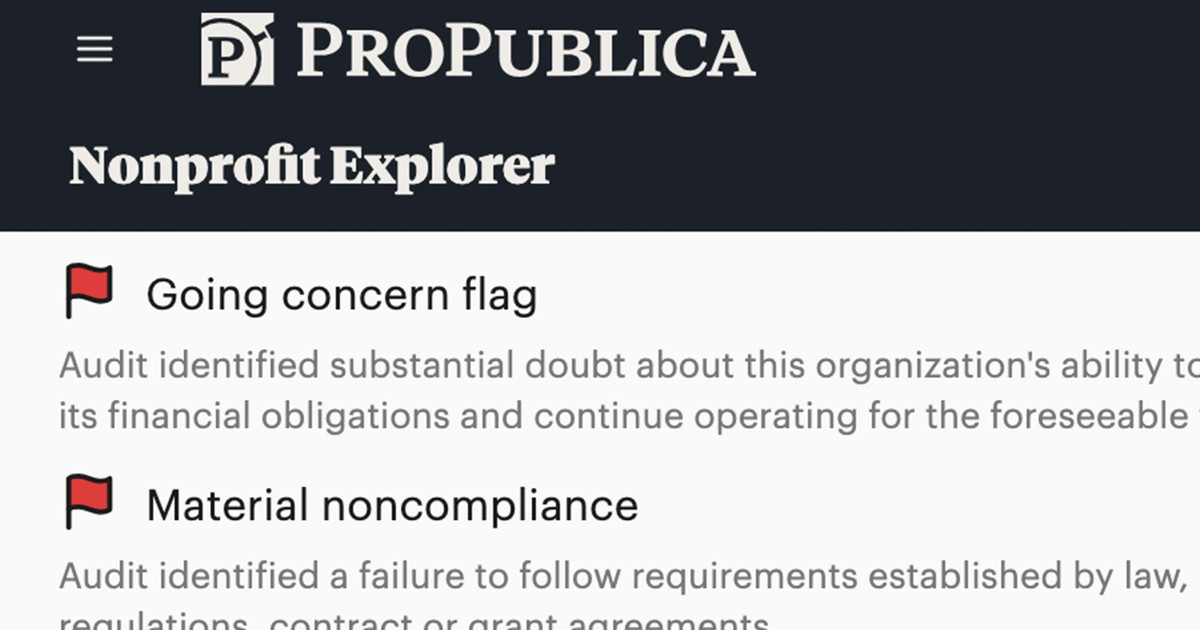 ProPublica’s Nonprofit Explorer Adds Tools to Research Audits and Financial Health — ProPublica